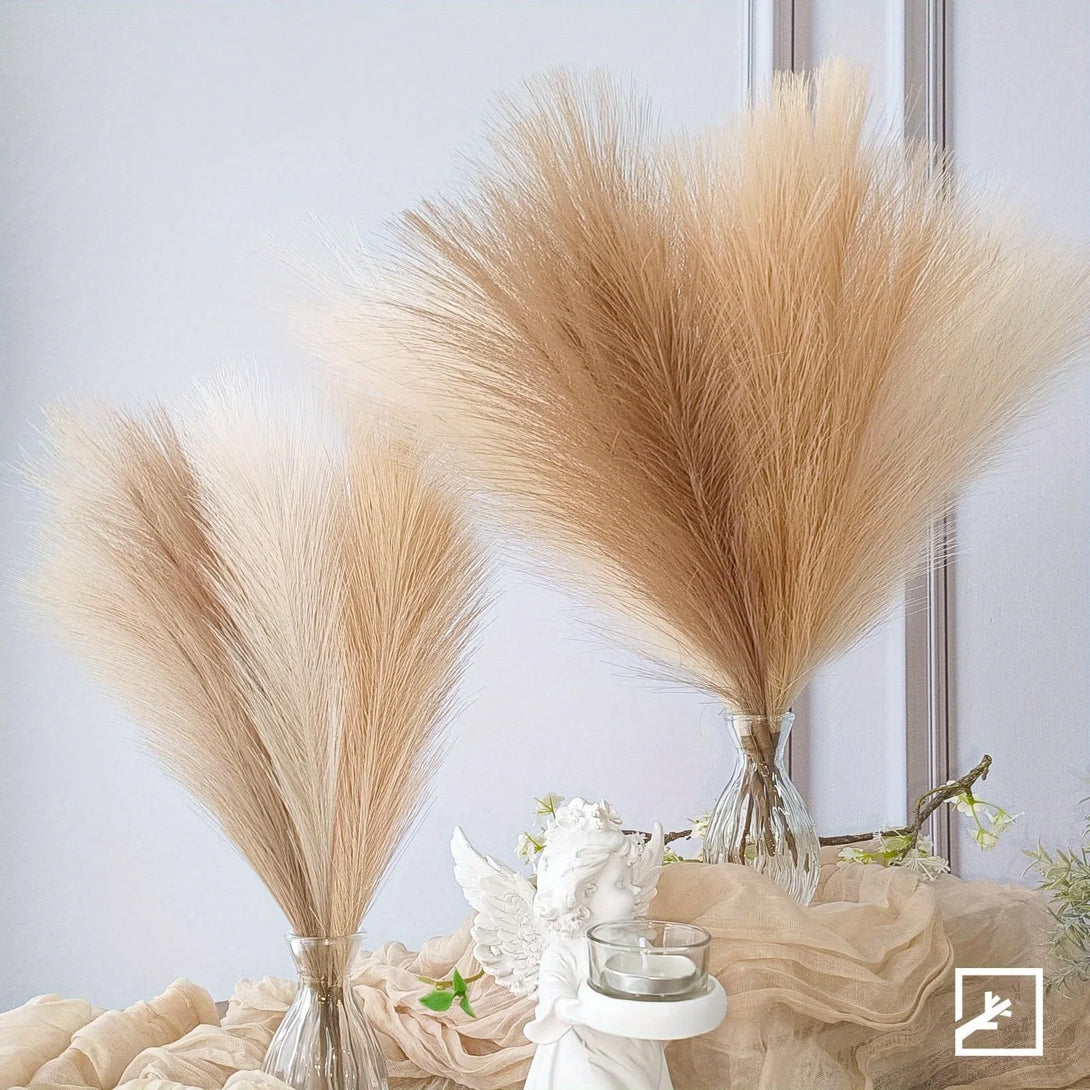 6PCS Artificial Pampas Grass Decor Flowers Fake Plant Reed for DIY Floral Table Arrange Flower Wedding Home Christmas Decoration - CHiCLiKi