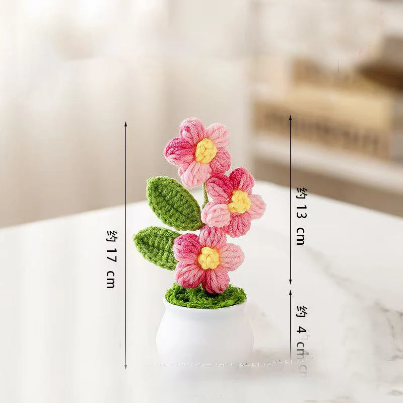 Tulipes en pot au crochet faites main - Mini fleurs au crochet - Décoration florale éternelle et cadeau unique - CHiCLiKi