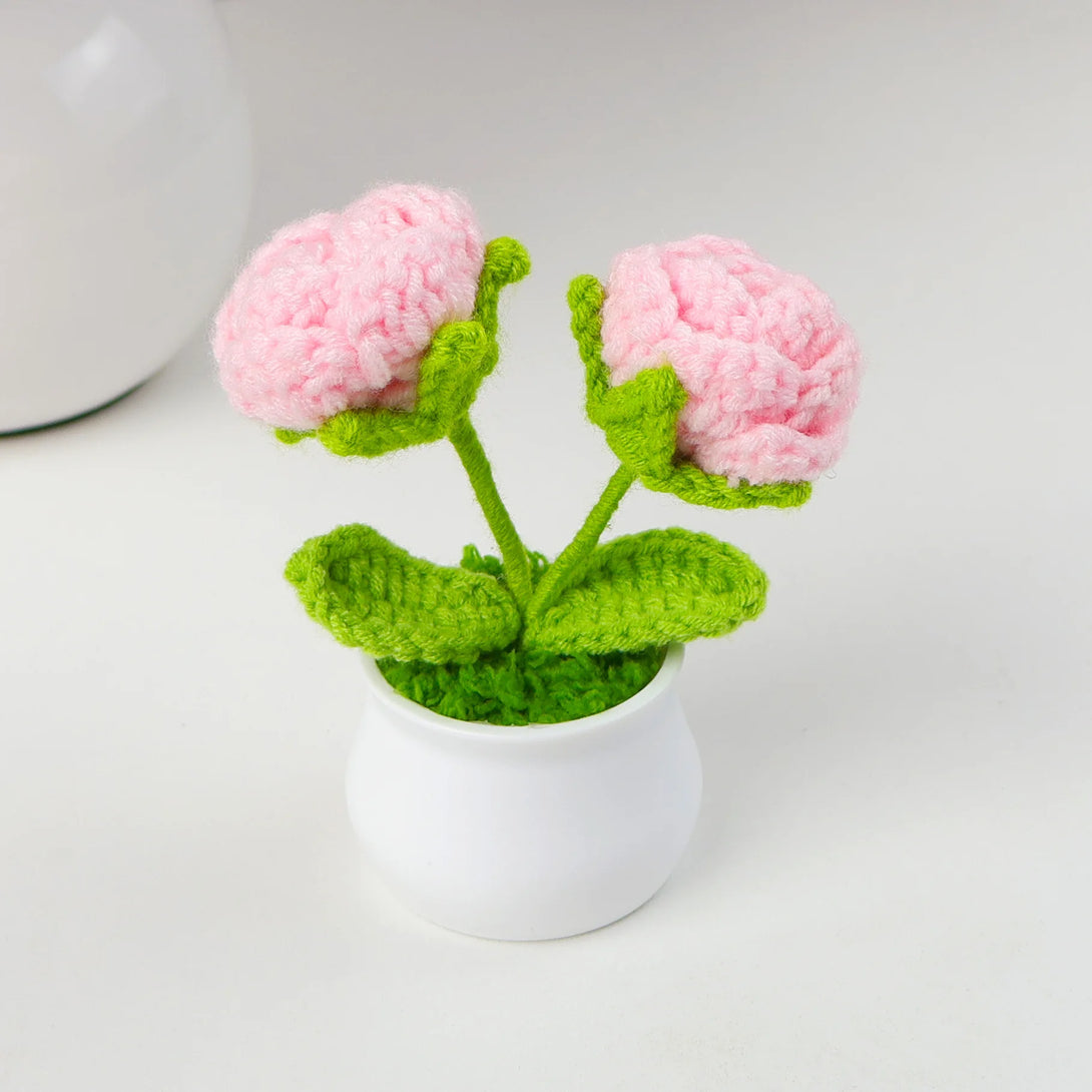 Tulipes en pot au crochet faites main - Mini fleurs au crochet - Décoration florale éternelle et cadeau unique - CHiCLiKi